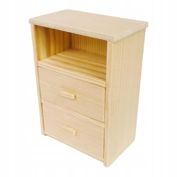 Szafka nocna 1:12 in legno miniatura per casa delle bambole decorazione scena