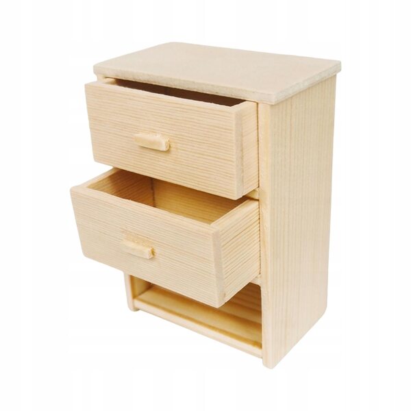 Szafka nocna 1:12 in legno miniatura per casa delle bambole decorazione scena