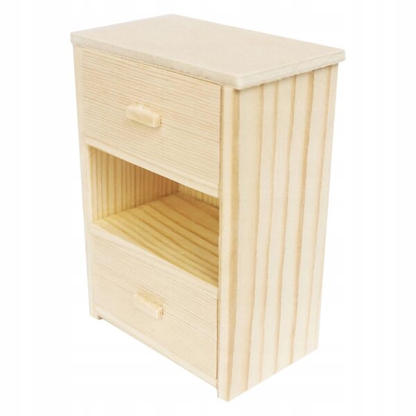 Szafka nocna 1:12 in legno miniatura per casa delle bambole decorazione scena