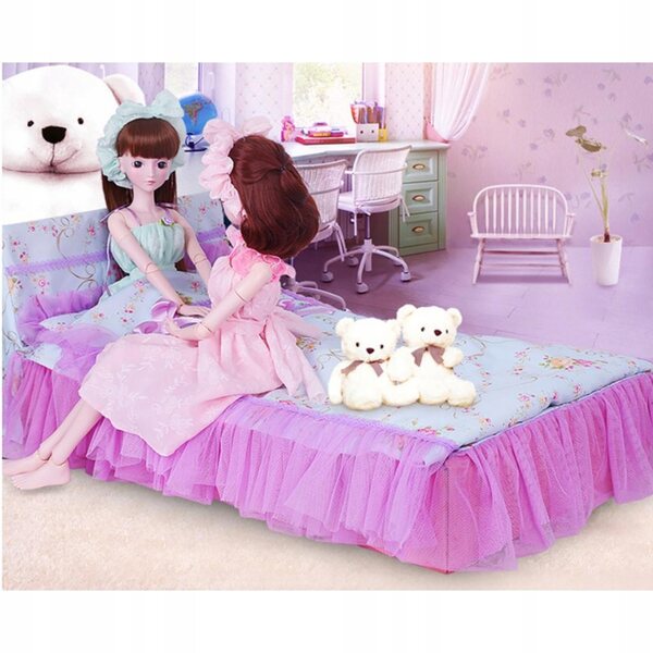 Komplettes Bettwäscheset für 60 cm große Nacht-Lolita-Puppen aus Papier und Stoff