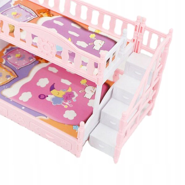 Letto a castello in legno per casa delle bambole, decorativo e resistente