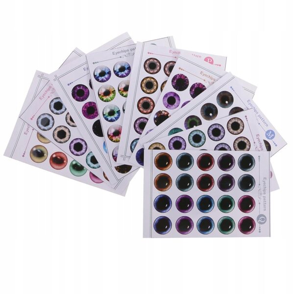 Lot de 9 feuilles avec 90 éclats d'oeil pour poupées Blythe 1/6 sans colle