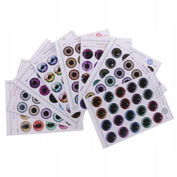 Lot de 9 feuilles avec 90 éclats d'oeil pour poupées Blythe 1/6 sans colle
