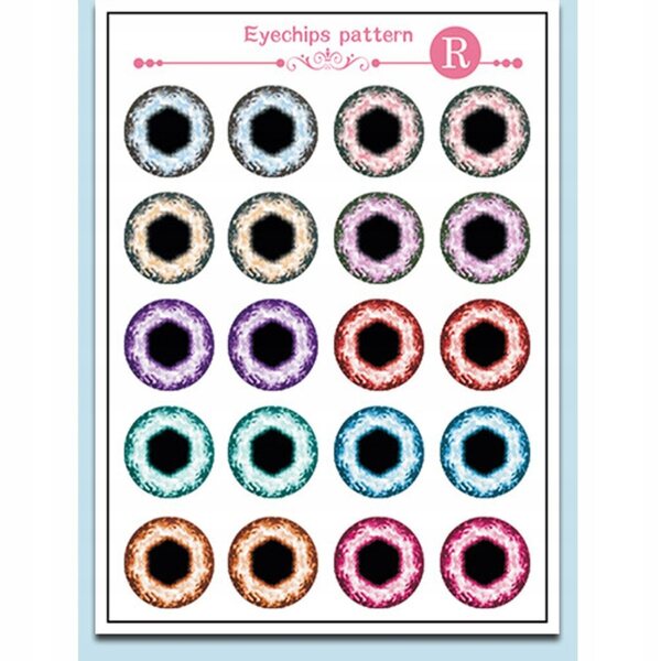 Lot de 9 feuilles avec 90 éclats d'oeil pour poupées Blythe 1/6 sans colle