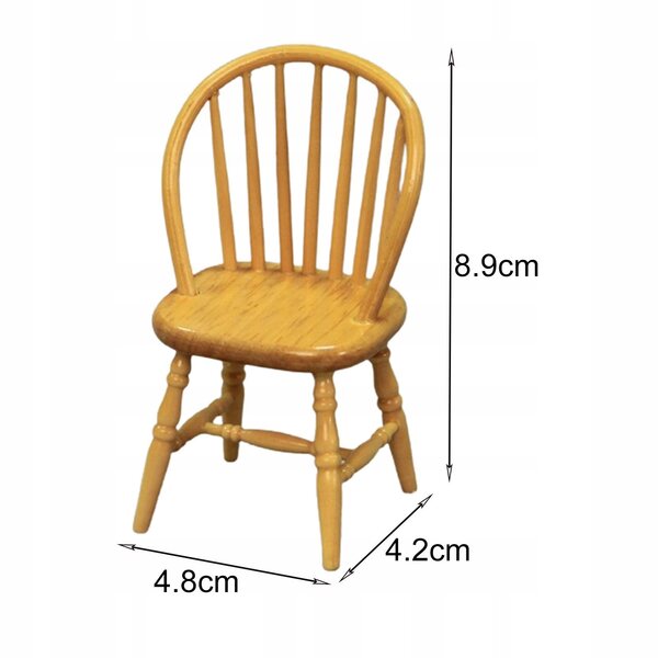 Mini Sedia in Legno Vintage per Casa delle Bambole Accessorio Realistico