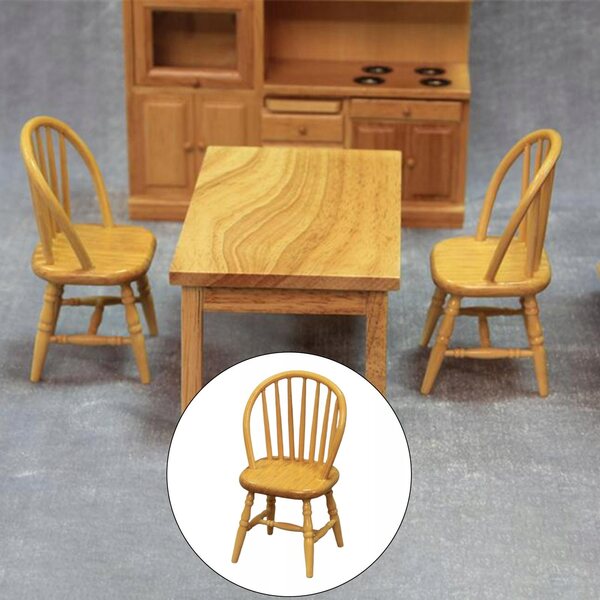 Mini Sedia in Legno Vintage per Casa delle Bambole Accessorio Realistico