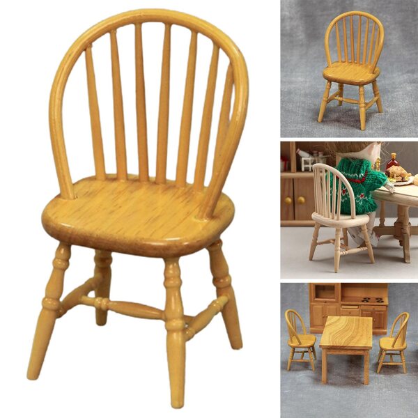 Mini Sedia in Legno Vintage per Casa delle Bambole Accessorio Realistico
