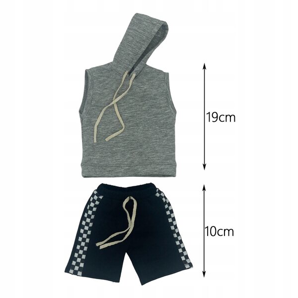 1/6 Bluza-Kleidungsset mit Kapuze und ärmelloser Hose für 12-Zoll-Figuren