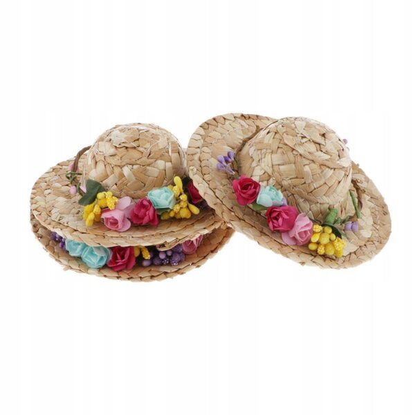 Set 3 Cappelli di Paglia 1/4 per Bambole BJD da 17 Pollici Modelli MSD