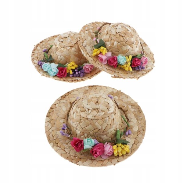 Set 3 Cappelli di Paglia 1/4 per Bambole BJD da 17 Pollici Modelli MSD