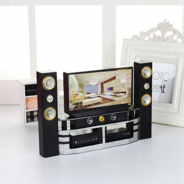 Set Miniature Mobili per Mobile TV con Giocattoli in Plastica per Casa delle Bambole