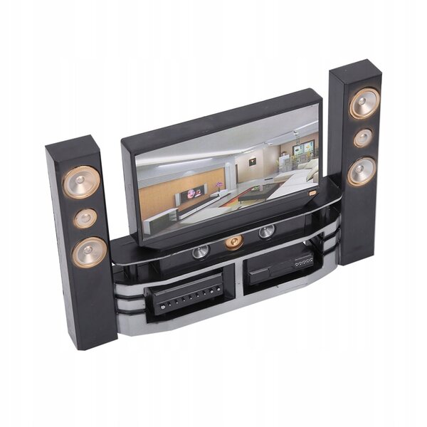 Set Miniature Mobili per Mobile TV con Giocattoli in Plastica per Casa delle Bambole