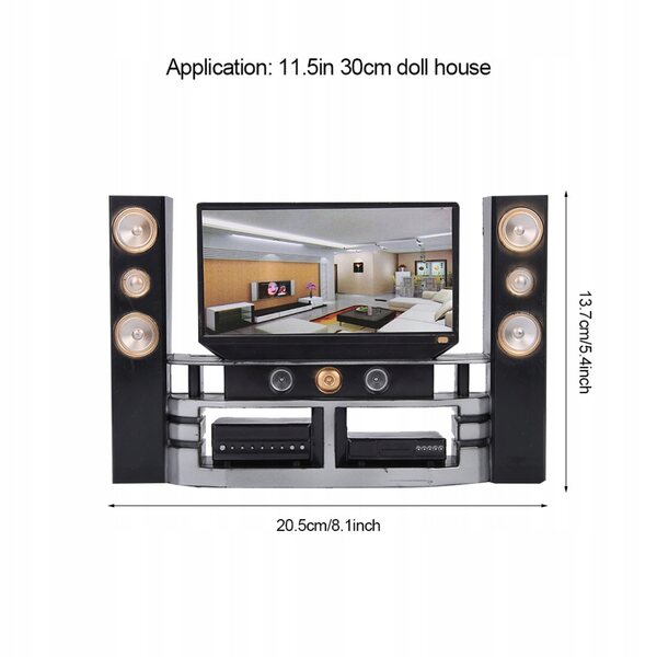 Set Miniature Mobili per Mobile TV con Giocattoli in Plastica per Casa delle Bambole
