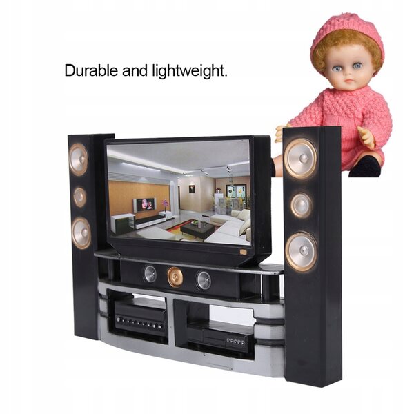 Set Miniature Mobili per Mobile TV con Giocattoli in Plastica per Casa delle Bambole