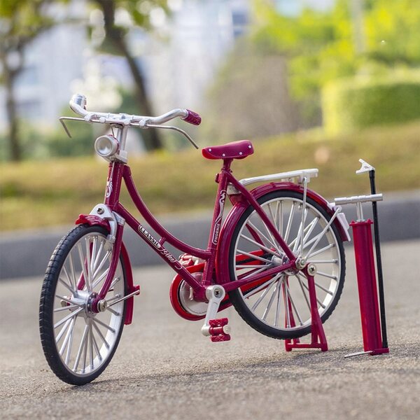Miniatur-Vintage-Fahrradmodell im Maßstab 1:10 mit drehbarem Rad und realistischen Details