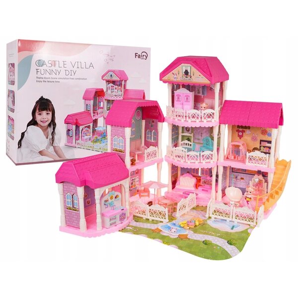 Casa per bambole RAMIZ 93 cm con accessori modulari e certificazione CE