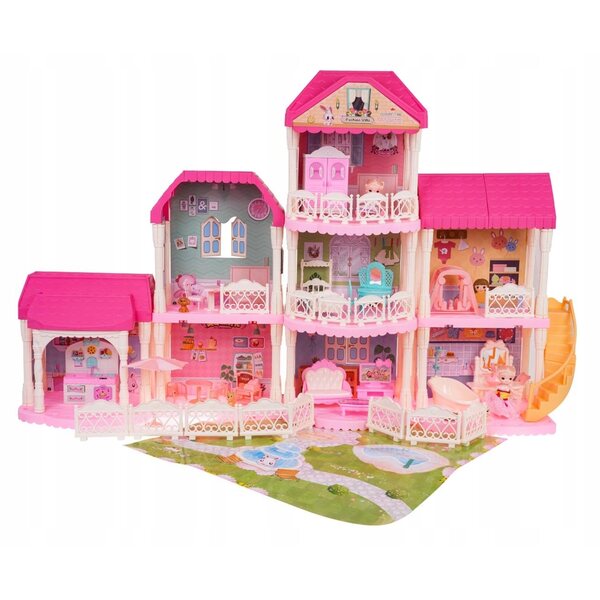 Casa per bambole RAMIZ 93 cm con accessori modulari e certificazione CE