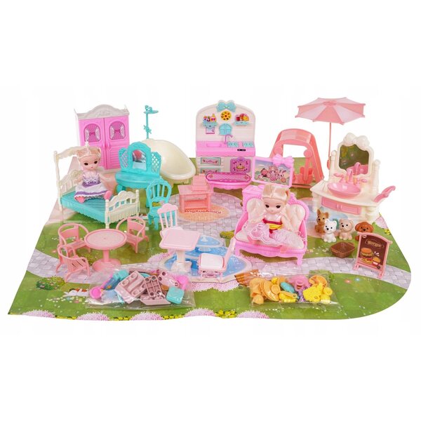 Casa per bambole RAMIZ 93 cm con accessori modulari e certificazione CE
