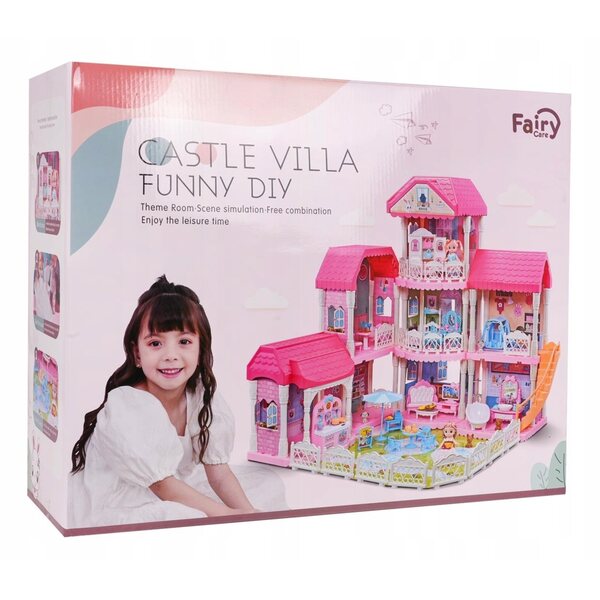 Casa per bambole RAMIZ 93 cm con accessori modulari e certificazione CE