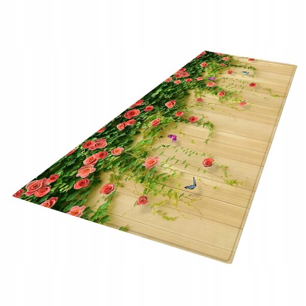 Gelbe dekorative rutschfeste Matte 40x120 cm für Schlafzimmer und Badezimmer aus Flanell