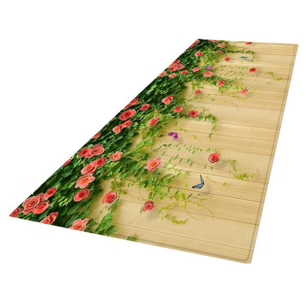 Gelbe dekorative rutschfeste Matte 40x120 cm für Schlafzimmer und Badezimmer aus Flanell
