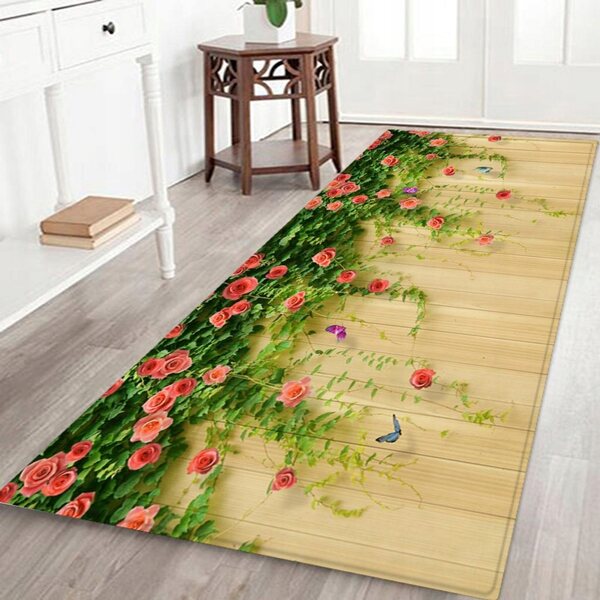 Gelbe dekorative rutschfeste Matte 40x120 cm für Schlafzimmer und Badezimmer aus Flanell