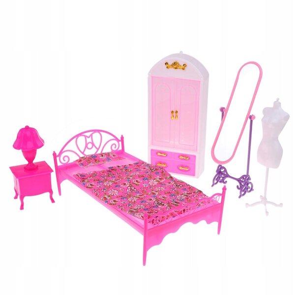 Miniatur-Schlafzimmermöbel-Set für 1/6 Puppenhaus aus Holz