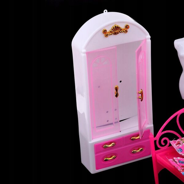 Miniatuur slaapkamermeubelset voor 1/6 houten poppenhuis