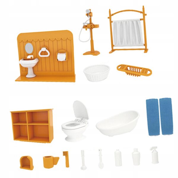 Miniatur-Badezimmermöbel-Set für Puppenhäuser 1:12 mit diversem Zubehör