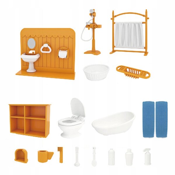 Miniatur-Badezimmermöbel-Set für Puppenhäuser 1:12 mit diversem Zubehör