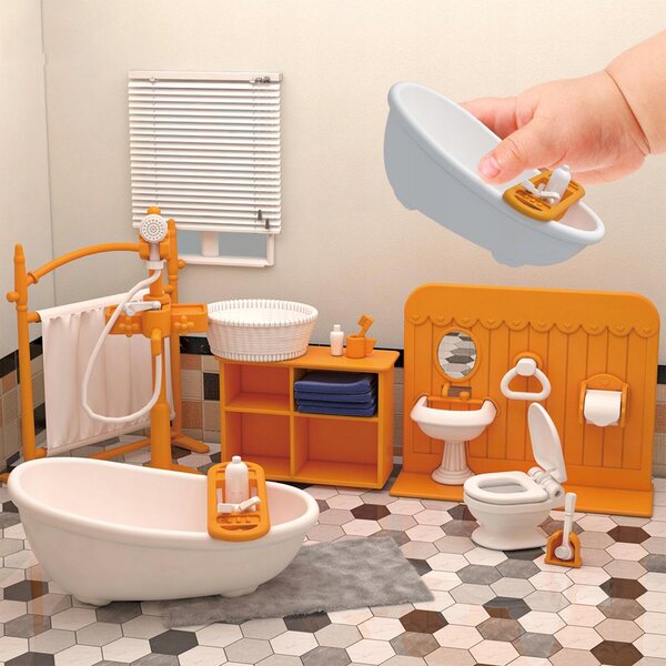 Miniatur-Badezimmermöbel-Set für Puppenhäuser 1:12 mit diversem Zubehör