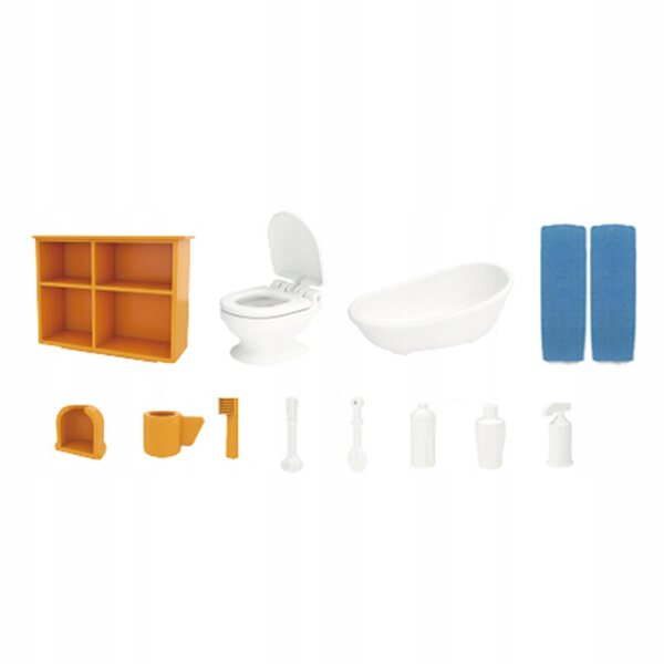 Miniatur-Badezimmermöbel-Set für Puppenhäuser 1:12 mit diversem Zubehör