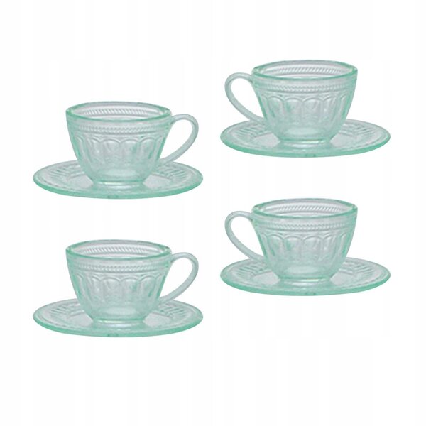 Set 4 Miniature Tazze da Tè per Casa delle Bambole in Resina di Qualità