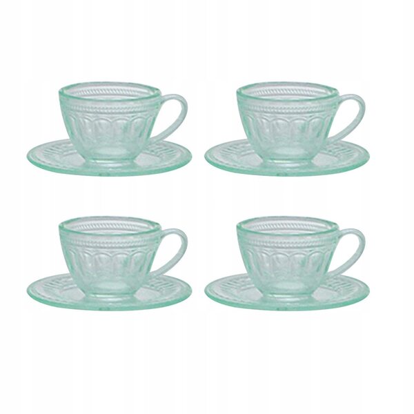 Set 4 Miniature Tazze da Tè per Casa delle Bambole in Resina di Qualità
