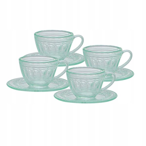 Set 4 Miniature Tazze da Tè per Casa delle Bambole in Resina di Qualità