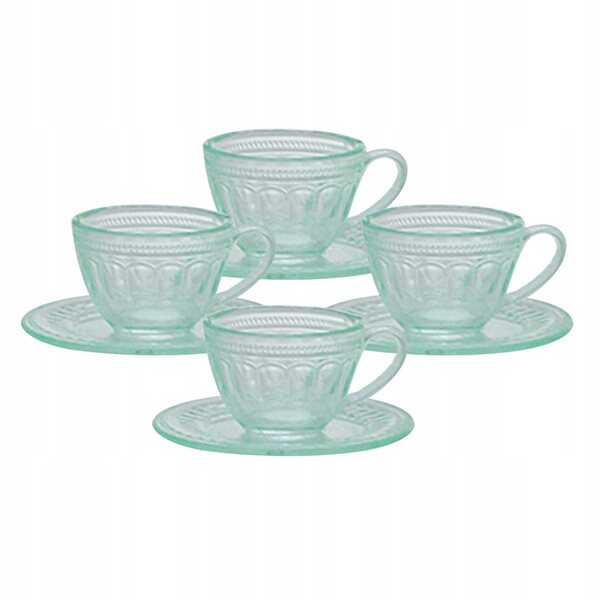 Set 4 Miniature Tazze da Tè per Casa delle Bambole in Resina di Qualità