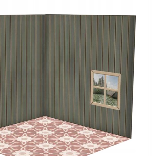 Diorama edificio e parcheggio in scala 1:12 per esposizione di modelli e action figure