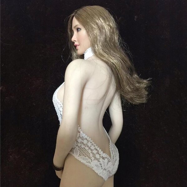 1/6 hochgeschlossener Strampler-Bikini für 12-Zoll-Puppen, weiß
