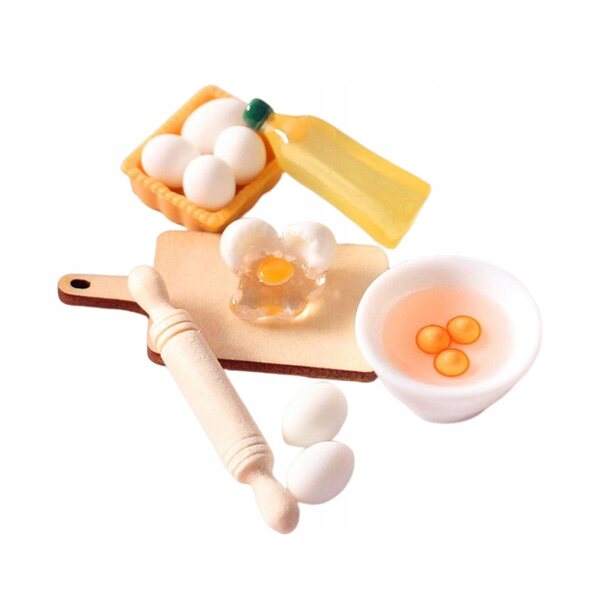Küchenminiaturen aus Holz für Puppenhäuser, Essenszubehör-Set 1/6 und 1/12