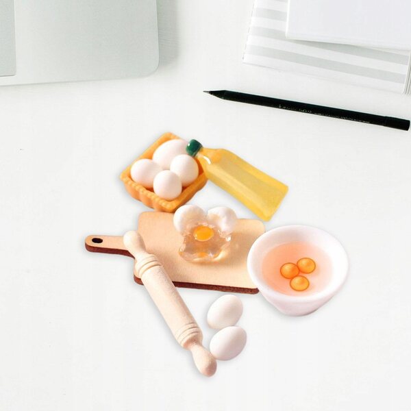Küchenminiaturen aus Holz für Puppenhäuser, Essenszubehör-Set 1/6 und 1/12