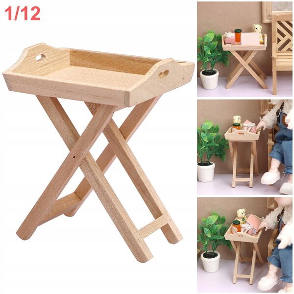 Wood Snack Desserts Rack 1:12 diy Dekoracja Doll House do zabawy w udawanie