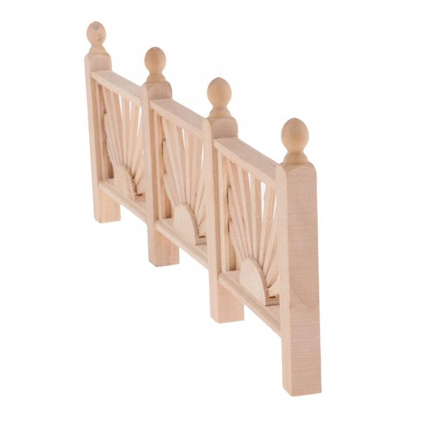 Mini-Barriere aus unlackiertem Holz für 1:12 Puppenhaus-Gartendekoration