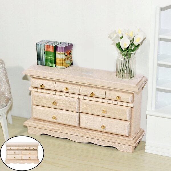 Miniatura credenza in legno per casa delle bambole scala 1:12 con cassetto estraibile