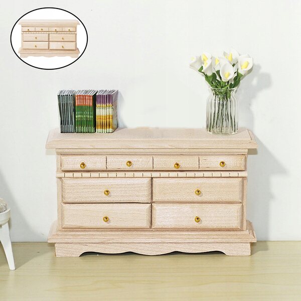 Miniatura credenza in legno per casa delle bambole scala 1:12 con cassetto estraibile