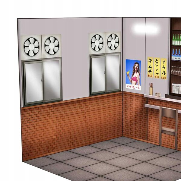 Modello Scena 1:12 DIY Casa delle Bambole con Negozio e Griglia in Legno