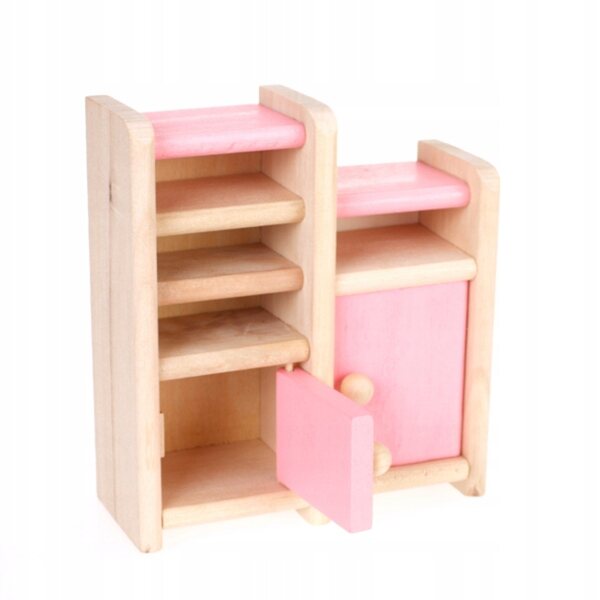 Holzmöbel-Set für Puppenhaus, Rosa, Kinderzubehör