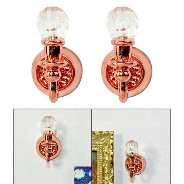 Lampada da parete rosa oro per casetta delle bambole 1:12 stile scandinavo