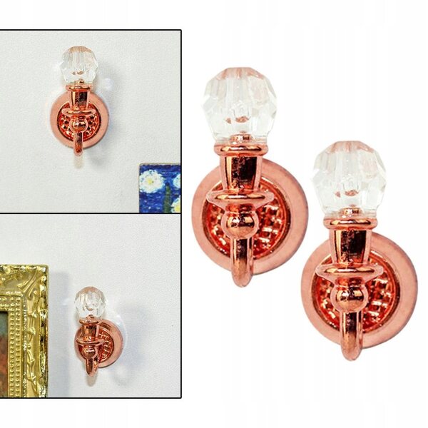 Lampada da parete rosa oro per casetta delle bambole 1:12 stile scandinavo