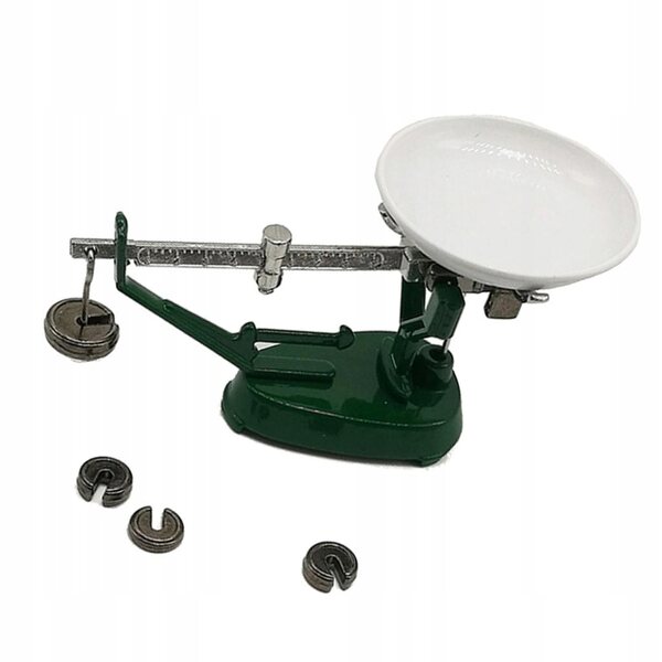 Casa delle bambole 1:6 - bilancia in metallo per la cucina, miniatura fatta a mano