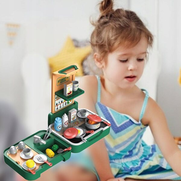 Set Gioco Play House 41 pezzi con Accessori per Bambini da 18 Mesi in ABS